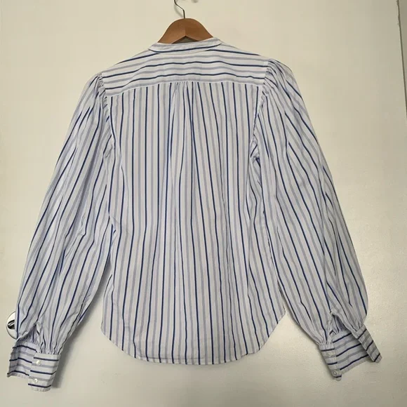 Women Polo Ralph Lauren Cotton striped shirt with Buffon sleeves size 2 - Picture 5 of 7